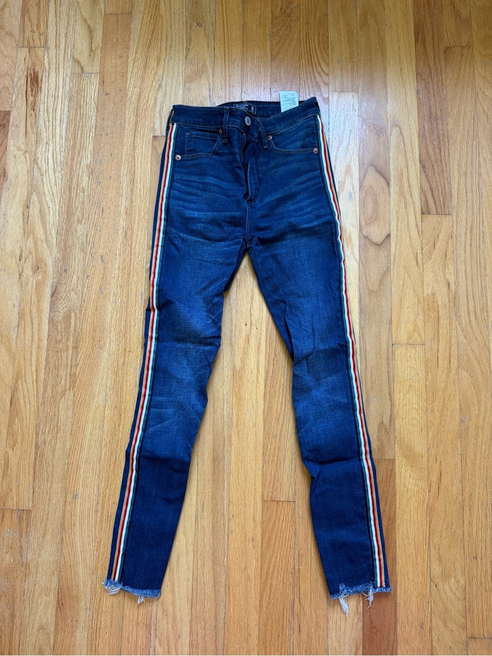 Abercrombie & Fitch Dark Blue High-Rise Ankle Jeans
